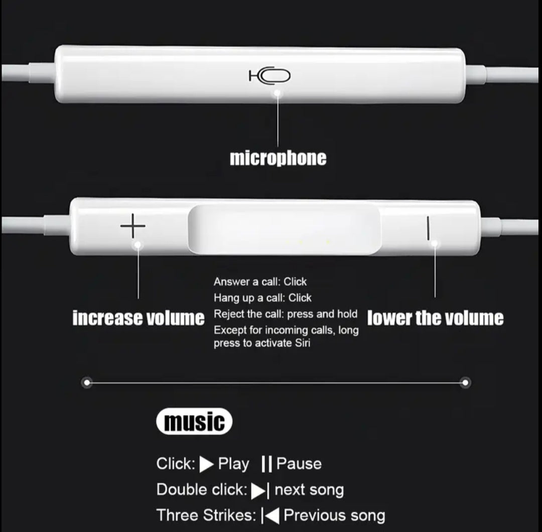 In-Ear Wired Headphones with Type-C/Usb-C Connector