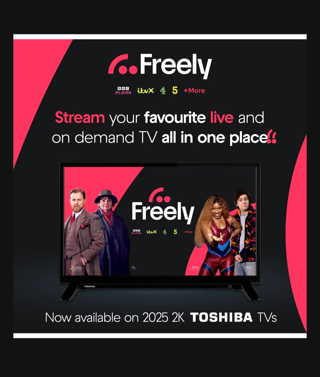 Toshiba 32 lnch 32WV2553DB Smart HD Ready HDR DLED Freely TV