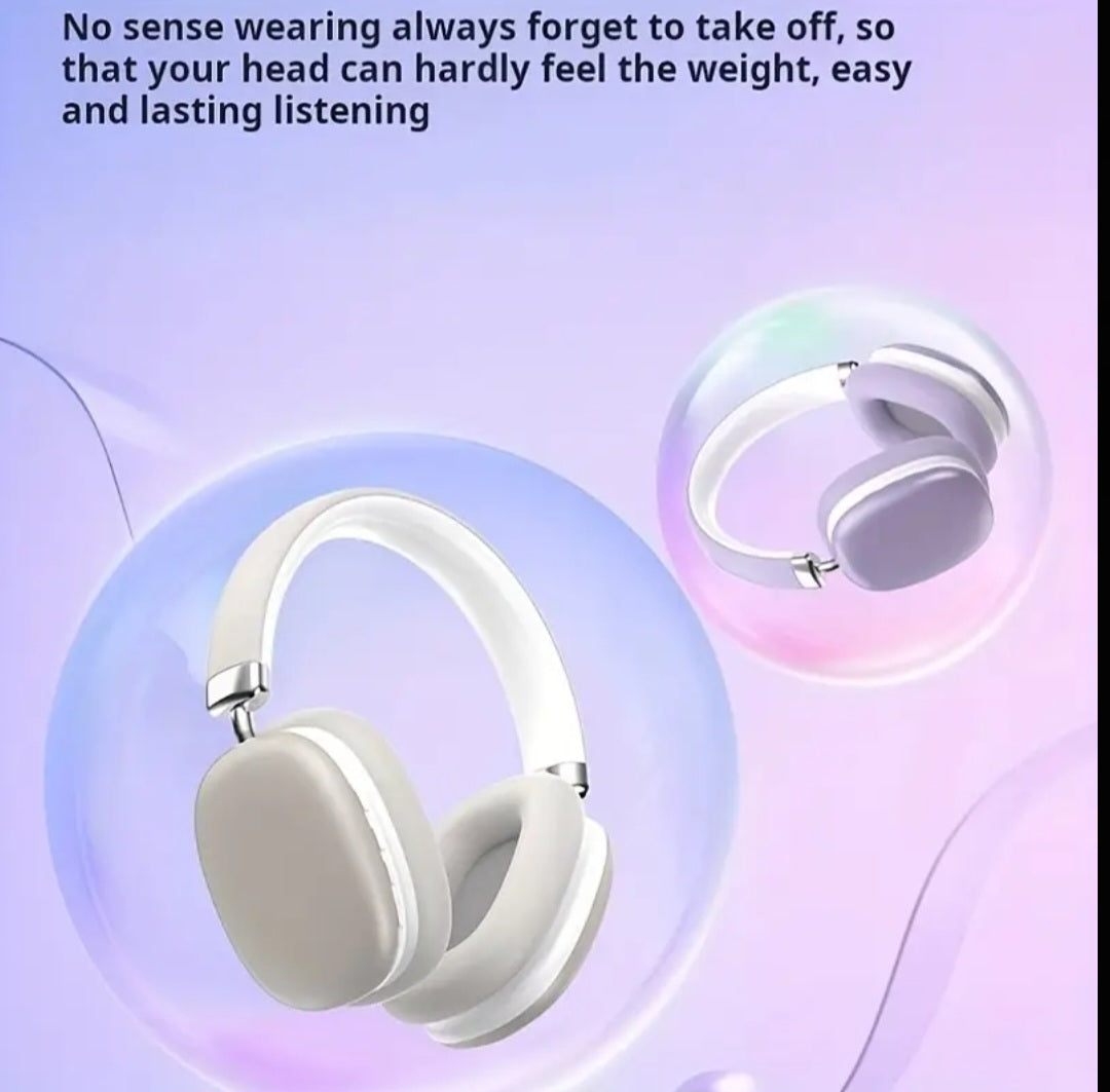 Over-Ear Wireless Headphones with Built-in Mic, Foldable & Rotatable Design, Low-Latency Gaming, USB-C Charging, Compatible with PC, Tablet, TV, Phone - Portable & Stretchable