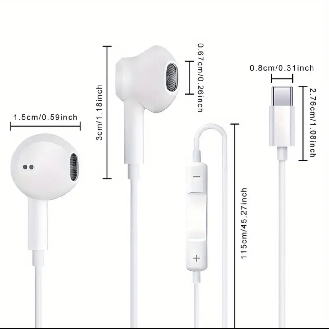 In-Ear Wired Headphones with Type-C/Usb-C Connector